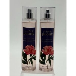 (2) Bath & Body Works PERFECT PEONY Fine Fragrance Body Mist Spray 8oz Lot New